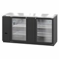 Hoshizaki America Refrigerator, Two Section, Black Vinyl Back Bar Back Bar, Glass Doors,  BB69-G